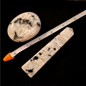 Rainbow, moonstone, Bundle tower n stone.Elegant Black and White Stone Set